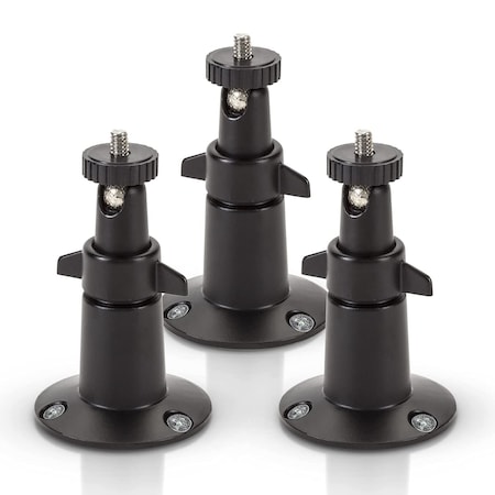 Wasserstein Camera Metal Wall Mount, Adjustable, Indoor/Outdoor, Black, 3PK MetalMountBlack3USA
